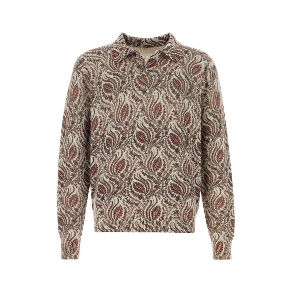 Etro Men Embroidered Wool Polo Shirt